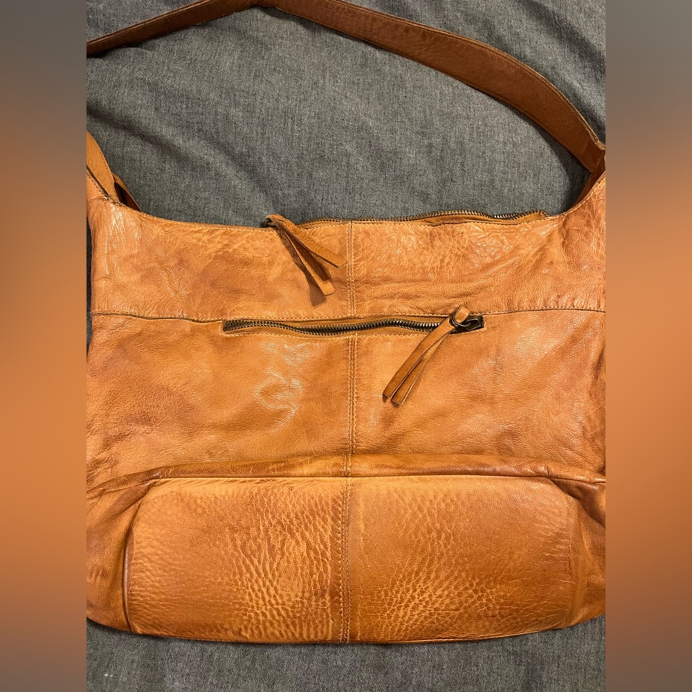 Nano Tan Leather Shoulder Bag with Vintage Appeal - Picture 6 of 10